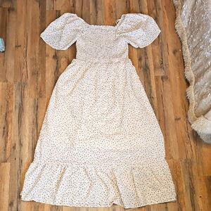 Floral Cream Maxi Dress